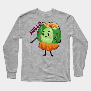 Cheerful Cabbage Long Sleeve T-Shirt